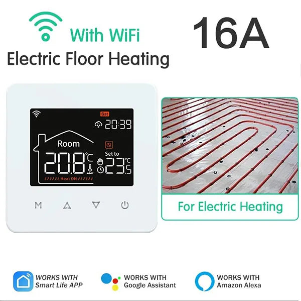 AuraTemp Smart Thermostat – WiFi Heating Control with Google & Alexa Support