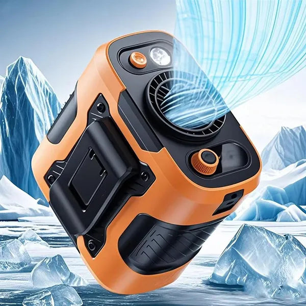 ChillBelt 5-in-1 Wearable Waist Fan – 100 Speeds, 12M/S, 24H Battery, Digital Display & Clip-on Light