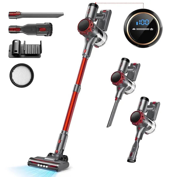 Cleanivia 8-in-1 Cordless Stick Vacuum – 40kPa Suction, Anti-Tangle, LED Display & 1.5L Dust Cup