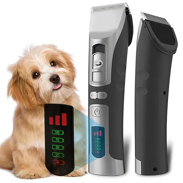 PupyHair Dog Hair Clippers – Rechargeable Cordless Pet Grooming Set with Ceramic Blades, Low Noise, Bristle Brush for Thick Hair