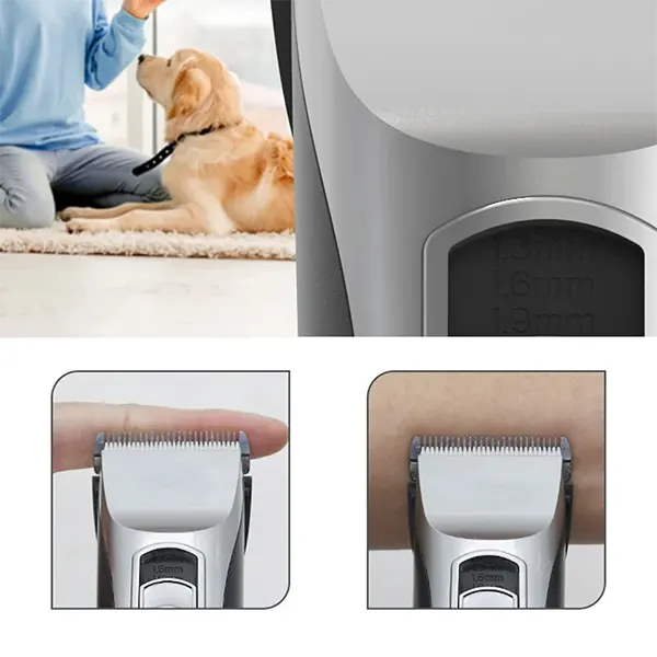 PupyHair Dog Hair Clippers – Rechargeable Cordless Pet Grooming Set with Ceramic Blades, Low Noise, Bristle Brush for Thick Hair