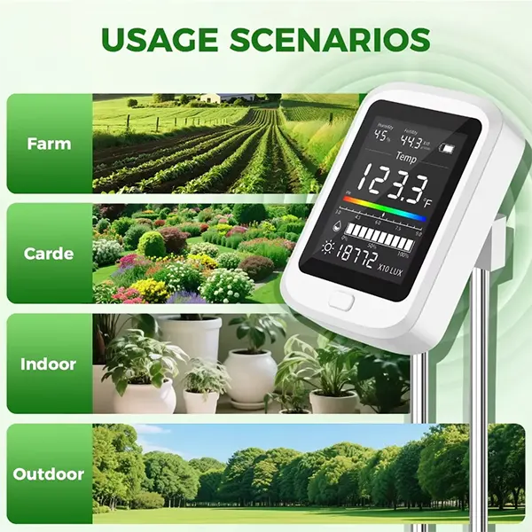 Famipheer X2 6-in-1 Soil pH Tester – Rechargeable Digital Meter with LCD Display for pH, Moisture, Temperature, Sunlight & Fertility
