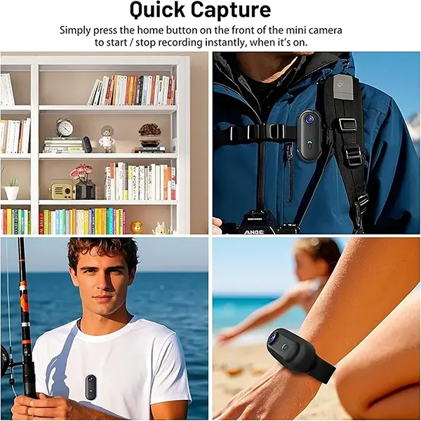 GoJo4K Body Cam – 4K Ultra HD WiFi Action Camera, Thumb-Size 1.25oz, IPX7 Waterproof, 120-Min Battery, 360° Magnetic Clip