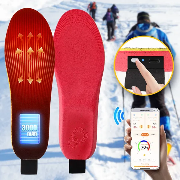 KaenSole Heated Insoles – 3000mAh, 3 Heat Settings, 6 Timers, App Control, Waterproof & Ultra-Thin