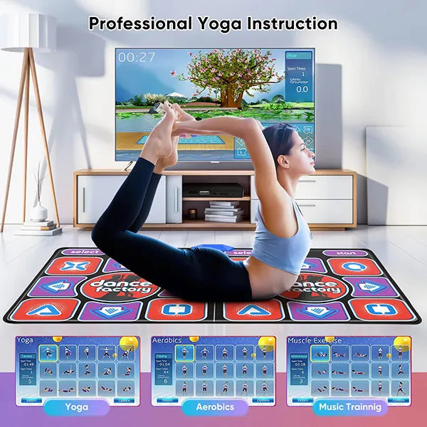 HoliDan Double User Dance Mat – 68 Games, 200 Songs, Non-Slip, for Kids & Adults, PC & TV