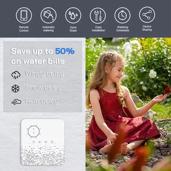 Homi W6 Pro WiFi Sprinkler Controller – 8-Zone Smart Irrigation Timer, Weather-Aware, Alexa Compatible