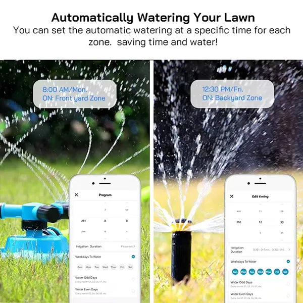 Homi W6 Pro WiFi Sprinkler Controller – 8-Zone Smart Irrigation Timer, Weather-Aware, Alexa Compatible