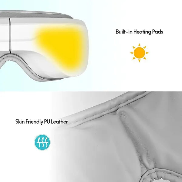 KaliEye Eye Massager with Heat & Bluetooth Music – Heated Eye Mask for Migraine Relief, Better Sleep & Relaxation