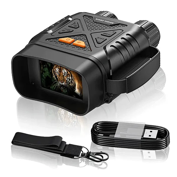 NivisionCam Night Vision Binoculars – 4K Full Color, 10X Digital Zoom, 7X IR, 2.8" HD Screen, 64GB TF Card for Camping & Wildlife
