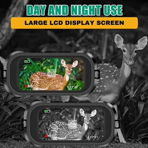 NivisionCam Night Vision Binoculars – 4K Full Color, 10X Digital Zoom, 7X IR, 2.8" HD Screen, 64GB TF Card for Camping & Wildlife