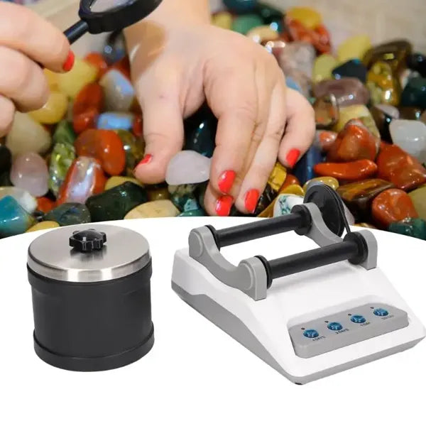 PolGem Rock Tumbler Kit – 4-Stage Grit System with 7-Day Timer