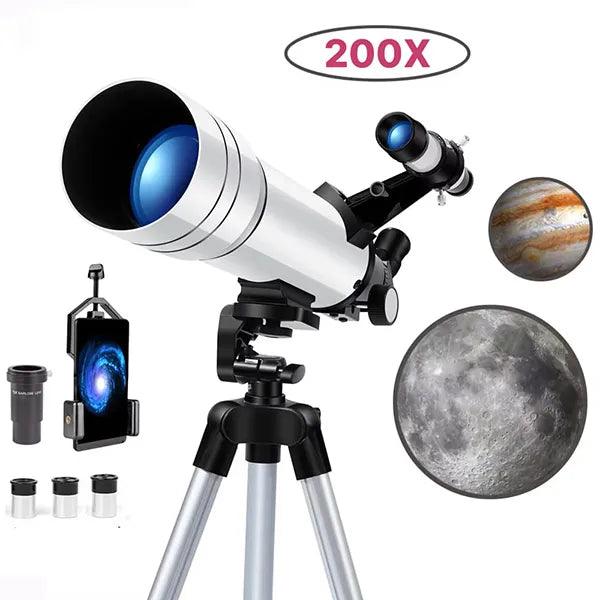 DeliTele 70mm Astronomy Telescope – Portable Stargazing Telescope for Kids, Beginners & Adults with Backpack & Adjustable Tripod