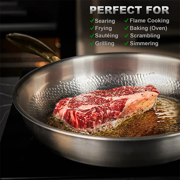 TetsuP6 Pure Titanium Frying Pan – Chef-Grade Hammered Skillet | PFAS/PFOA/PTFE-Free | Induction & Oven-Safe