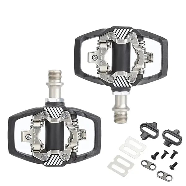 VimBike Double-Sided Clipless MTB Pedals & Cleats – Shimano SPD Compatible, Self-Locking, Nylon Body