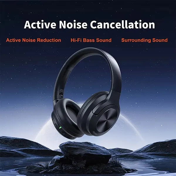 BrusPhone Wireless Headphones – Bluetooth 5.3, Adaptive Hybrid Noise Cancelling, Hi-Res Audio, Foldable Design