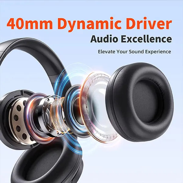 BrusPhone Wireless Headphones – Bluetooth 5.3, Adaptive Hybrid Noise Cancelling, Hi-Res Audio, Foldable Design