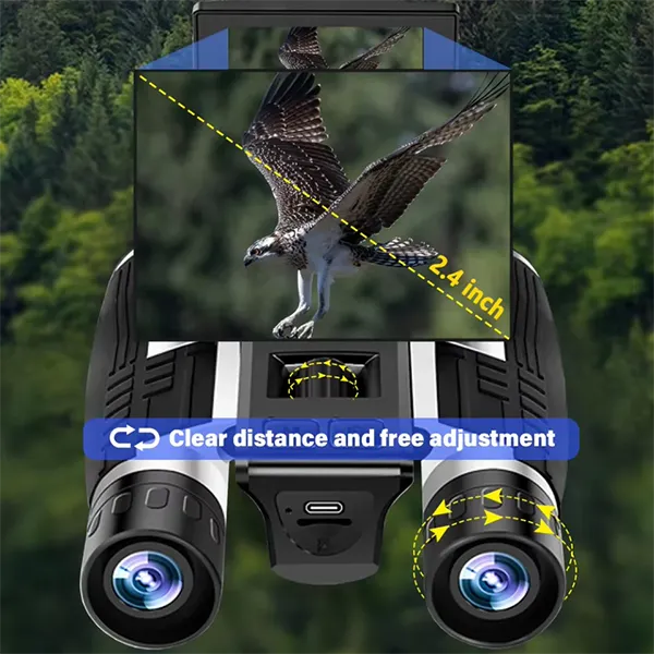 CamBino Digital Binoculars with Camera – 48MP, 2.5K Video, 8X Zoom, 2.4" LCD, 32GB SD Card Included