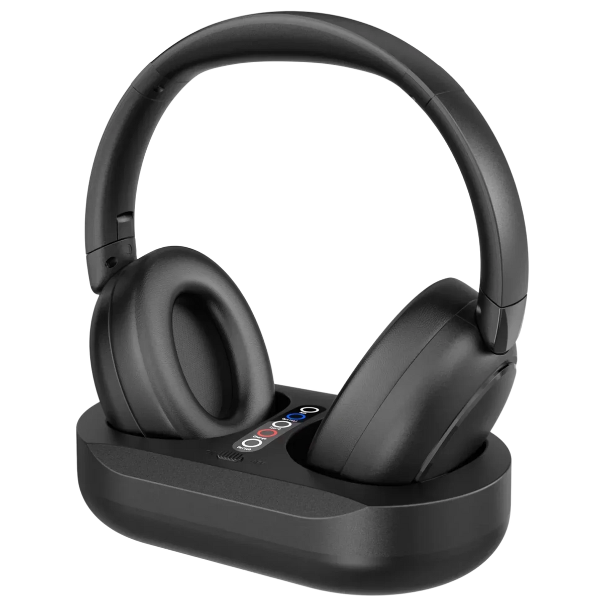 Lofialo Wireless TV Headphones – Zero Latency, 100FT Range, 2.4G & Bluetooth, LED Charging Dock Included