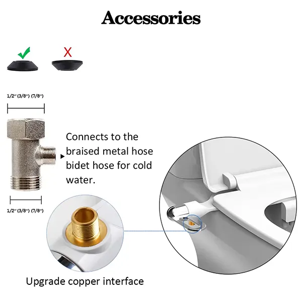 Jberip Bidet Toilet Seat Attachment – Ultra Slim, Self-Cleaning Dual Nozzle, Adjustable Water Pressure, Non-Electric