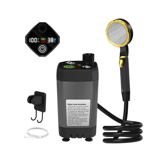 DutyShower Portable Camping Shower Pump – 6000mAh / 7800mAh, Full-Screen Intelligent Display, Outdoor Shower Kit