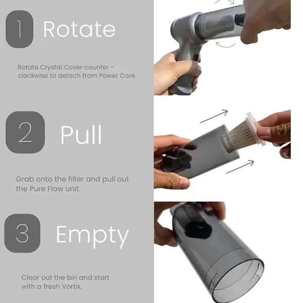Clenio 3-in-1 Cordless Car Vacuum Cleaner – 120W Brushless Motor, Wet & Dry, HEPA Filter