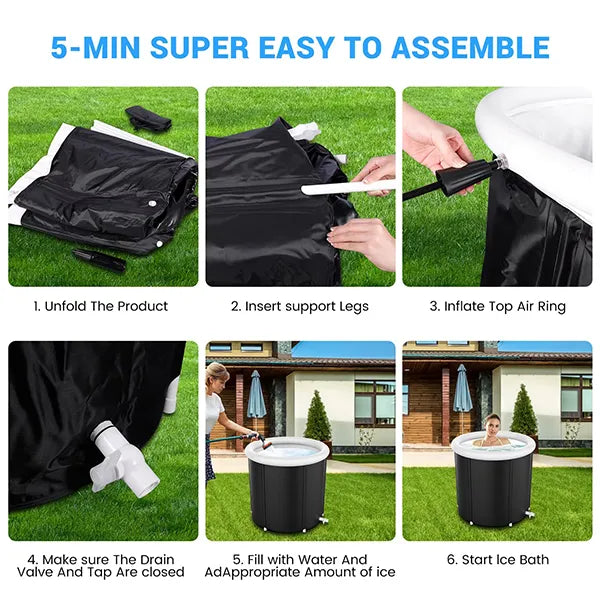 Chyllo Portable Cold Plunge Tub – 400L / 105 Gal Inflatable Ice Bath for Athletes, Multi-Layer Insulation