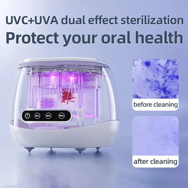 N3DomiX Denture Dome – 52kHz Ultrasonic Cleaner with UV Sterilizer | 200ML Wireless Cleaning Pod