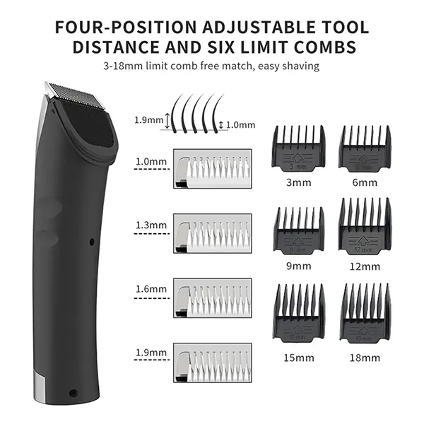 PupyHair Dog Hair Clippers – Rechargeable Cordless Pet Grooming Set with Ceramic Blades, Low Noise, Bristle Brush for Thick Hair