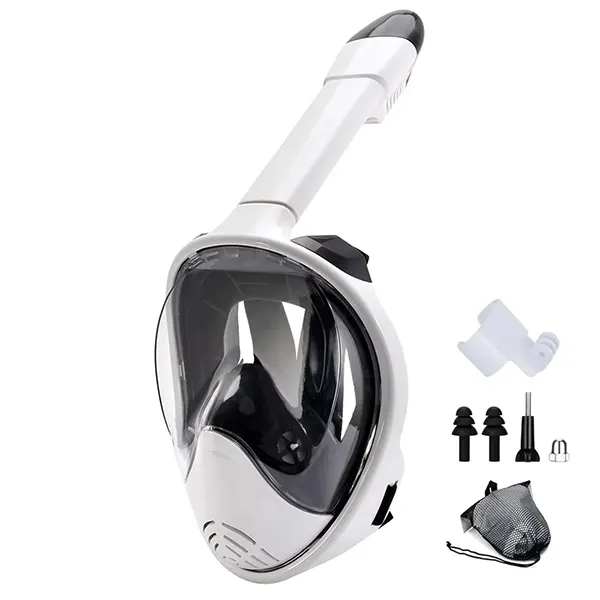 SnorkMask Full Face Snorkel Mask – 180° Panoramic View, Anti-Fog & Anti-Leak, Camera Mount, Foldable Snorkeling Set for Adults