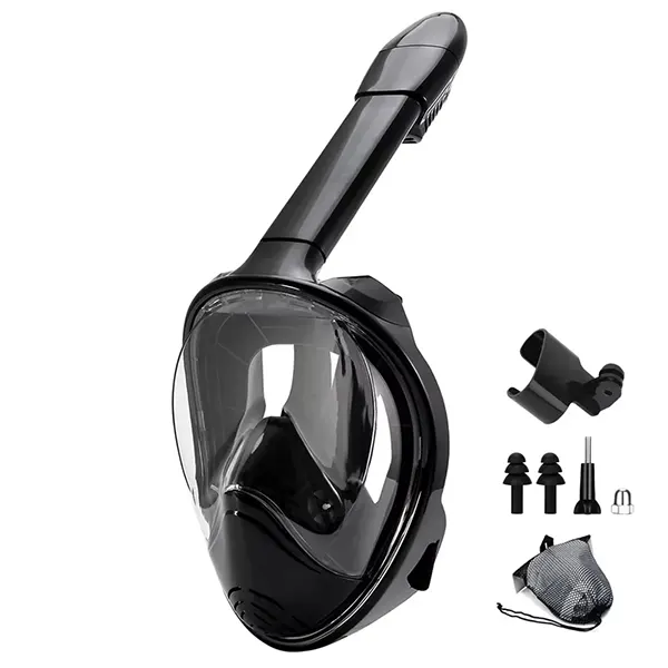 SnorkMask Full Face Snorkel Mask – 180° Panoramic View, Anti-Fog & Anti-Leak, Camera Mount, Foldable Snorkeling Set for Adults