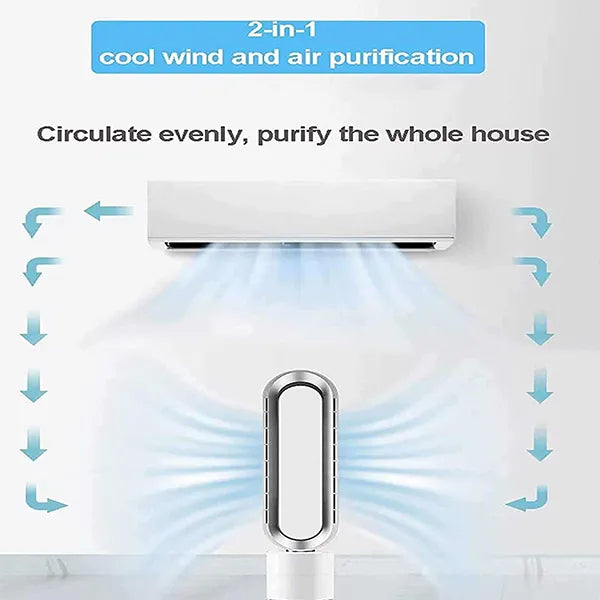 FamiBla Bladeless Fan 20" – Cooling Fan with Air Purification, 8 Speeds & Remote