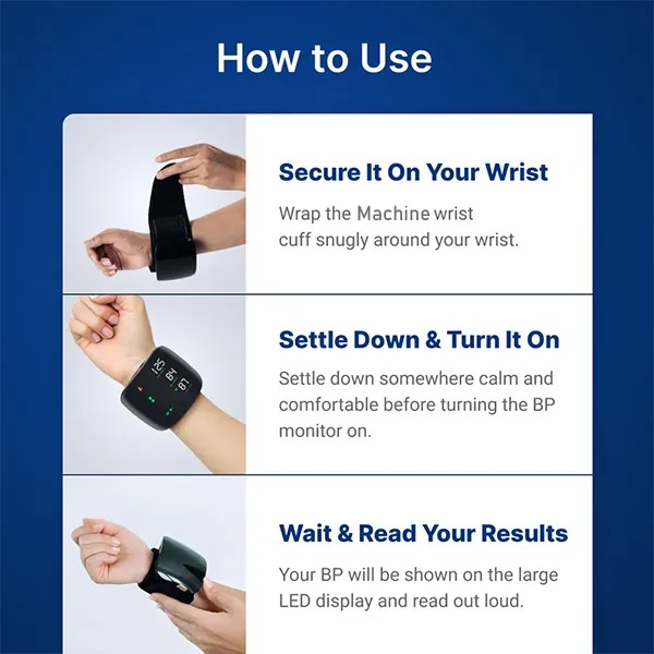 MoniAdam Wrist Blood Pressure Monitor – Touch Screen, 3-Colour Display, Dual-User Memory & Voice Broadcast