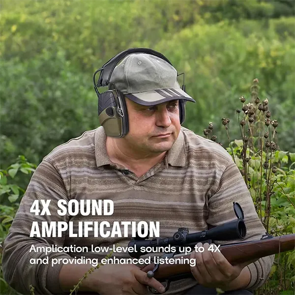 EairShoot Electronic Shooting Earmuffs – Noise Cancelling Ear Protection with Sound Amplification for Gun Range & Hunting