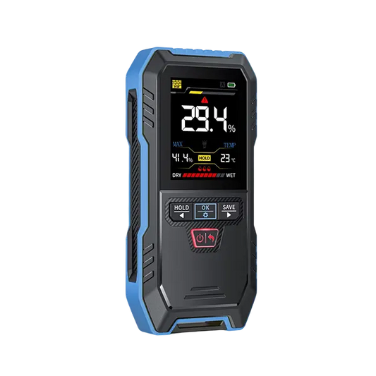 DrikCoter Pinless Moisture Meter – Rechargeable Humidity Detector for Wood, Wall, Concrete & Lumber with Data Hold, Record & Flashlight