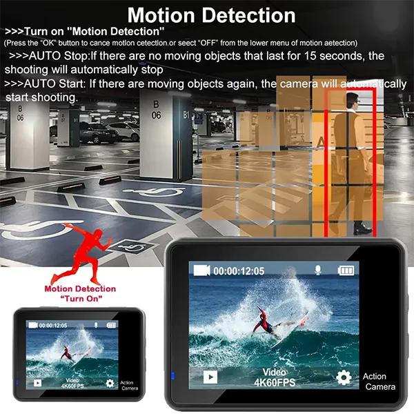 RikuCam 5K Action Camera – 50MP, IP68 Waterproof to 5M, 170° Wide Angle & Anti-Shake