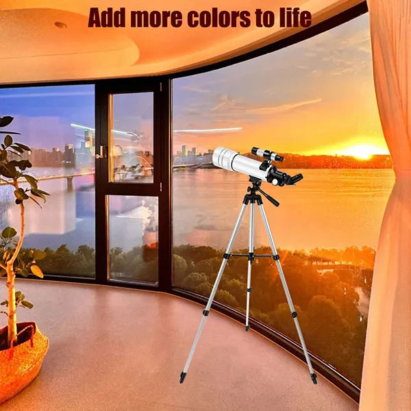 DeliTele 70mm Astronomy Telescope – Portable Stargazing Telescope for Kids, Beginners & Adults with Backpack & Adjustable Tripod