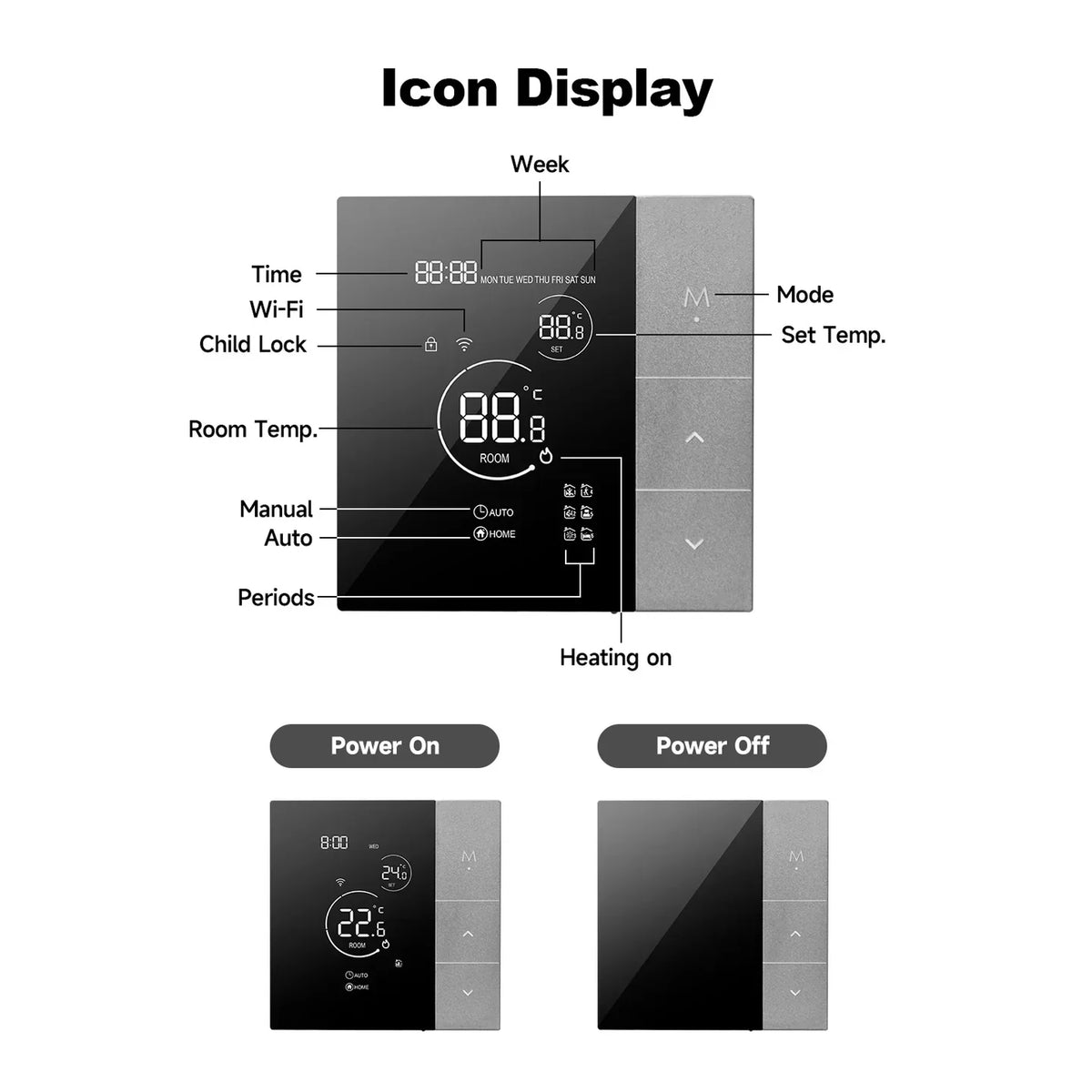 TherMor Smart WiFi Thermostat – 16A Programmable, Alexa & Google Assistant, Touch Display, Electric Floor Heating