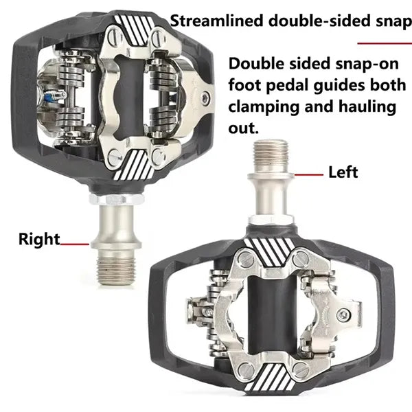 VimBike Double-Sided Clipless MTB Pedals & Cleats – Shimano SPD Compatible, Self-Locking, Nylon Body