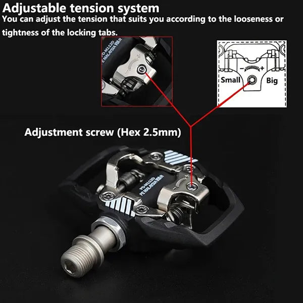 VimBike Double-Sided Clipless MTB Pedals & Cleats – Shimano SPD Compatible, Self-Locking, Nylon Body