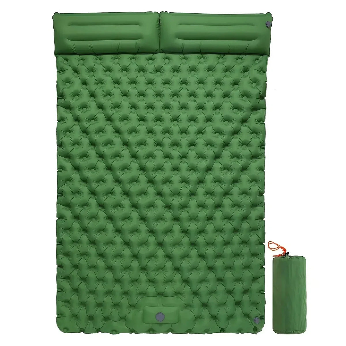 TuxaCusi Double Camping Air Mattress – Honeycomb Inflatable Sleeping Pad with 2 Pillows & Carry Bag for Couples