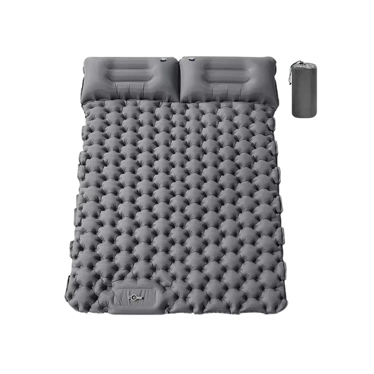 TuxaCusi Double Camping Sleeping Pad – Inflatable Air Mattress with Pillows, Foot Pump, 440 LBS Support