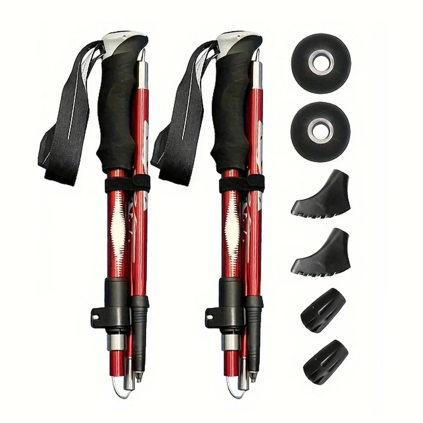 Walkisetic Collapsible Trekking Poles – Aircraft-Grade Aluminium, Quick-Lock, Adjustable for All Heights
