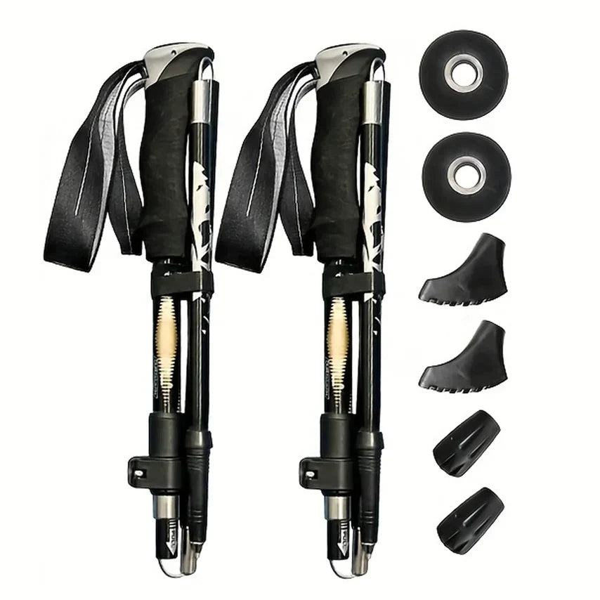 Kolamia Collapsible Trekking Poles – Lightweight Aircraft-Grade Aluminum Folding Hiking Sticks