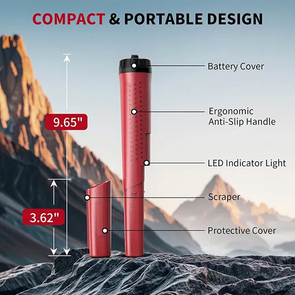 PoPinter Metal Detector Pinpointer – Waterproof 360° Handheld Pin Pointer with 3 Sensitivity Levels & 6 Modes