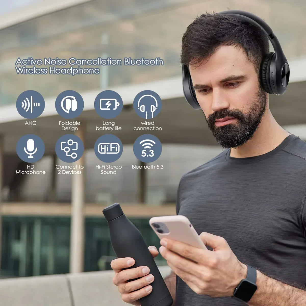 LioBeat Over Ear Noise Cancelling Headphones