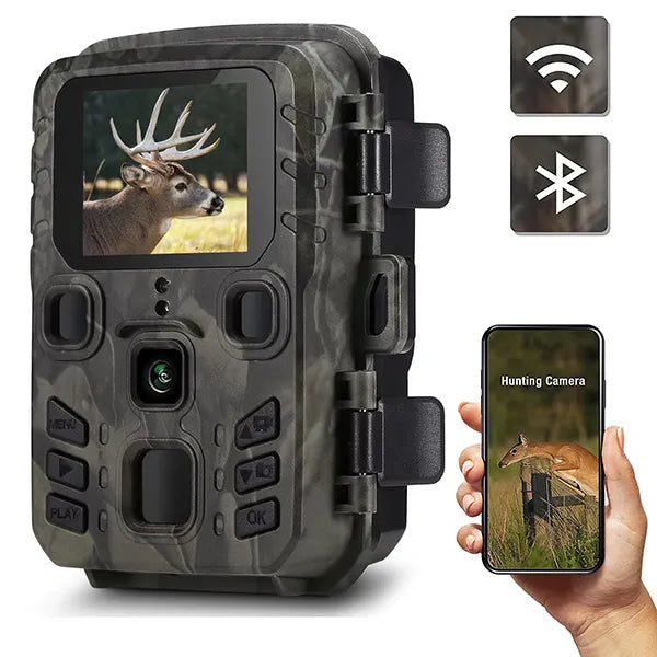 TigerCam Game Trail Camera – 1080P 24MP WiFi, Night Vision, 0.2s Trigger, IP65 Waterproof, 65FT Detection for Wildlife & Hunting